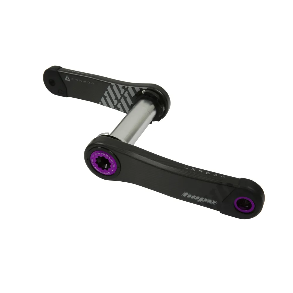 uPRISE Bikes Hope Standard 68/73mm Carbon MTB Crankset - Black/Purple | Price match, 365 day return s, 18-Month Warranty, Finance Available & Free UK Delivery