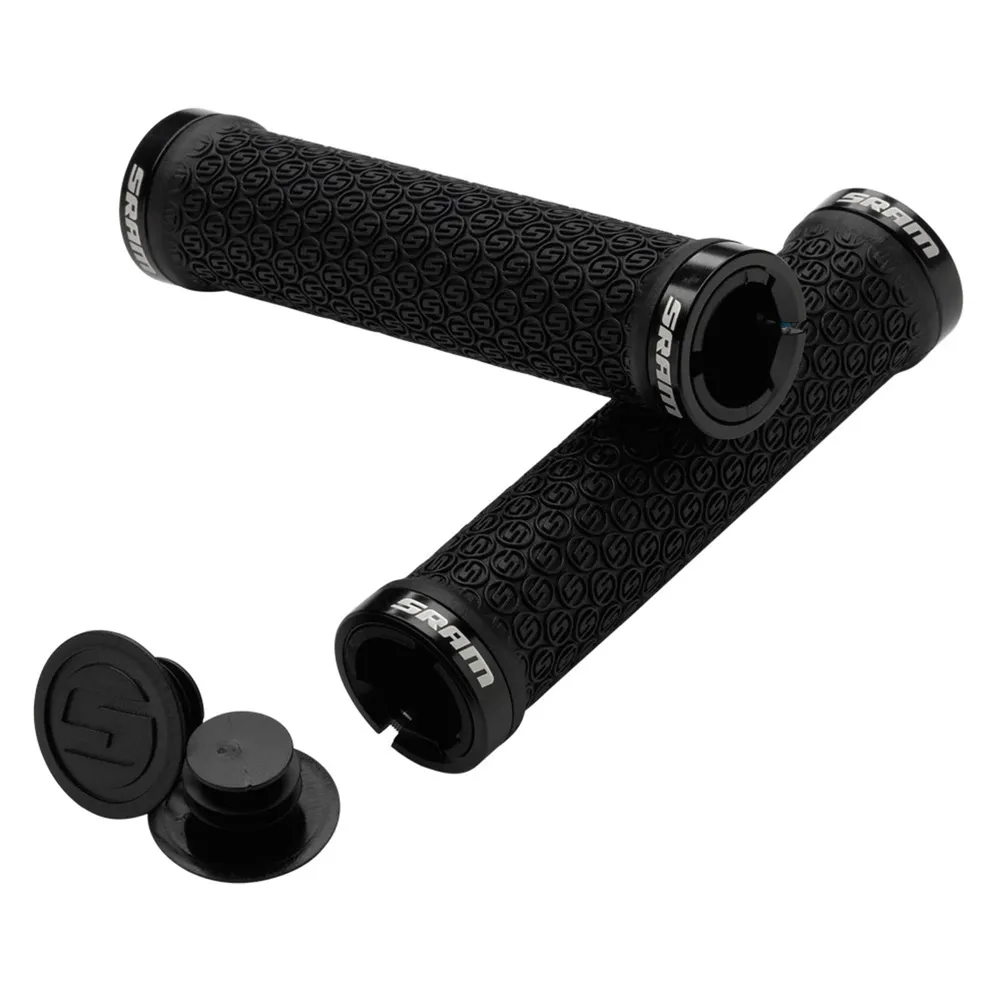 uPRISE Bikes Sram Locking Grips With Double Clamps and End Plugs - Black | Price match, 365 day return s, 18-Month Warranty, Finance Available & Free UK Delivery