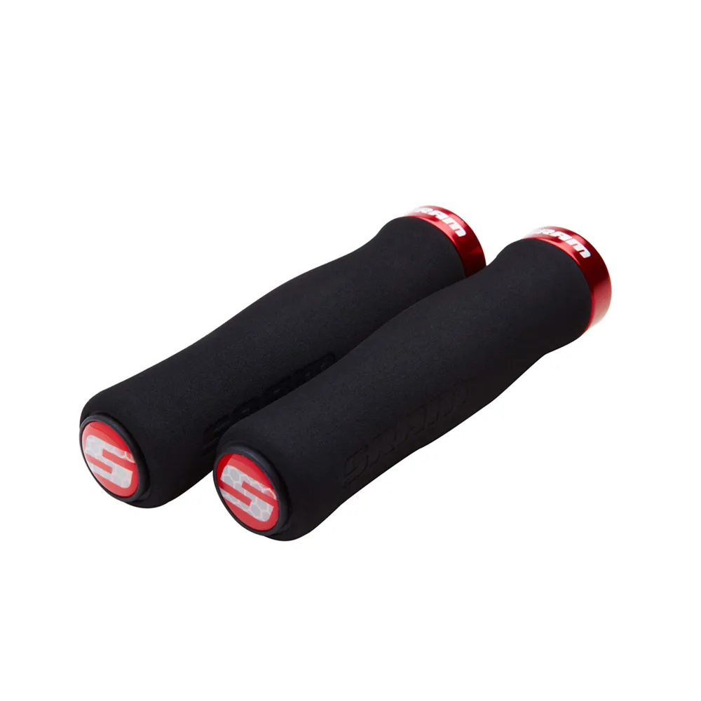 uPRISE Bikes Sram Contour Foam 129mm Locking Grips - Black/Red | Price match, 365 day return s, 18-Month Warranty, Finance Available & Free UK Delivery