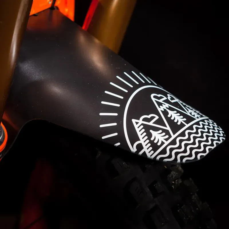 HKT 35Bikes Simple Life Front Mudguard - Black/White-1