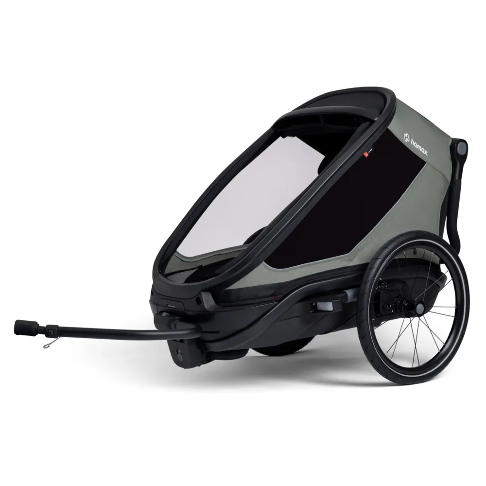 uPRISE Bikes Hamax Outback Next Single Child Bicycle Trailer - Green | Price match, 365 day returns, 18-Month Warranty, Finance Available & Free UK Delivery