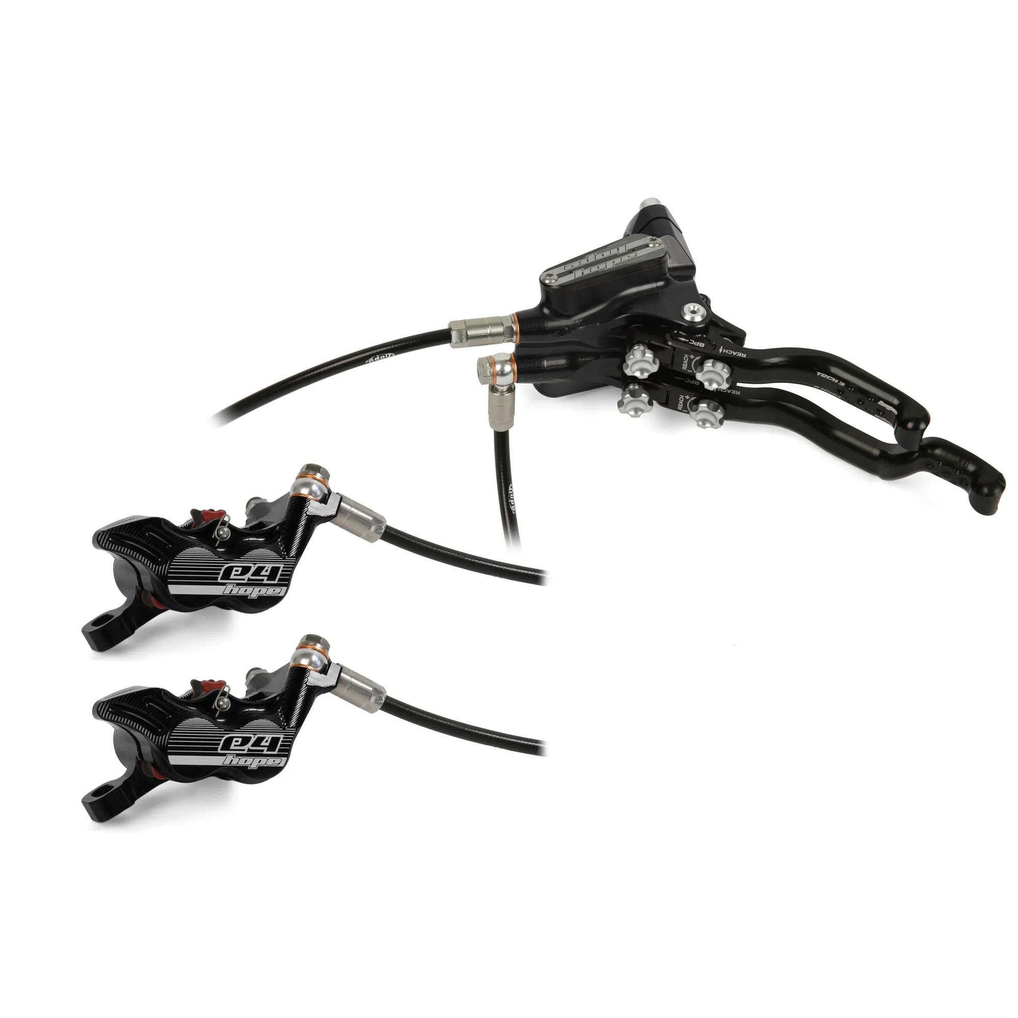 Mode Tech Brake Hope Tech 3 E4 DUO MTB Disc Brakes - No Rotor - Black