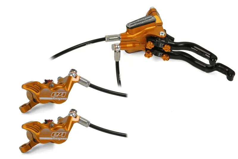 Hope Tech 3 E4 DUO MTB Disc Brakes - No Rotor - Orange