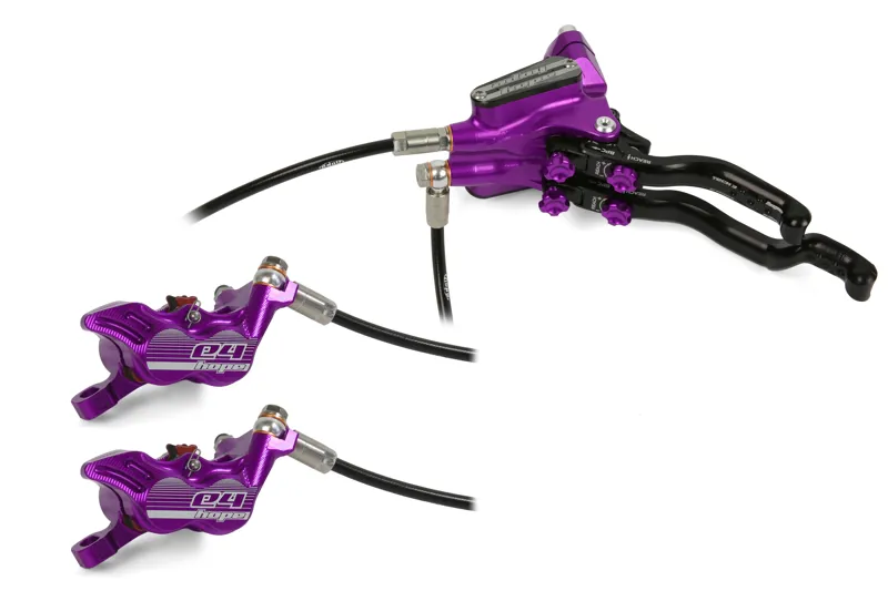 Hope Tech 3 E4 DUO MTB Disc Brakes - No Rotor - Purple