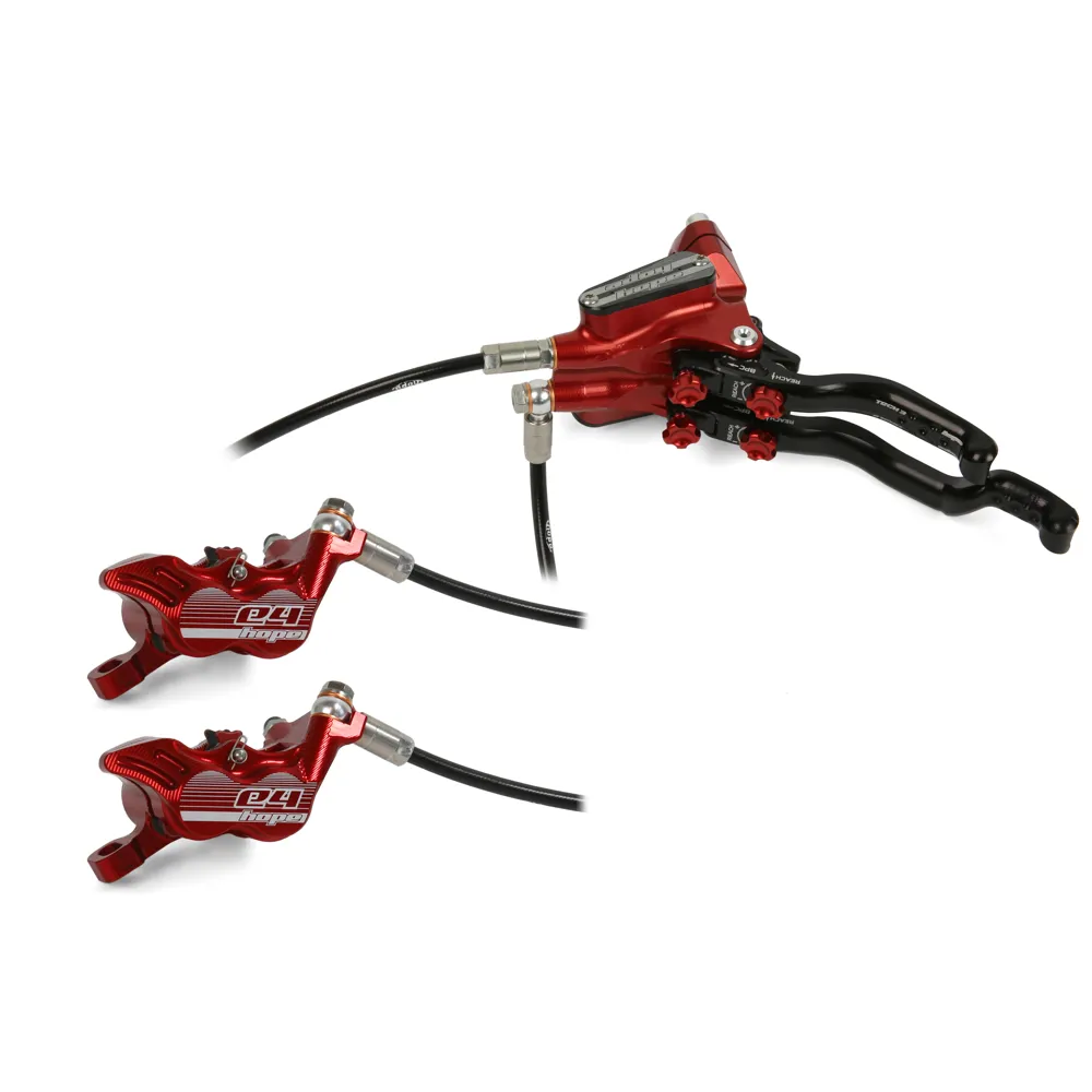 uPRISE Bikes Hope Tech 3 E4 DUO MTB Disc Brakes - No Rotor - Red | Price match, 365 day return s, 18-Month Warranty, Finance Available & Free UK Delivery