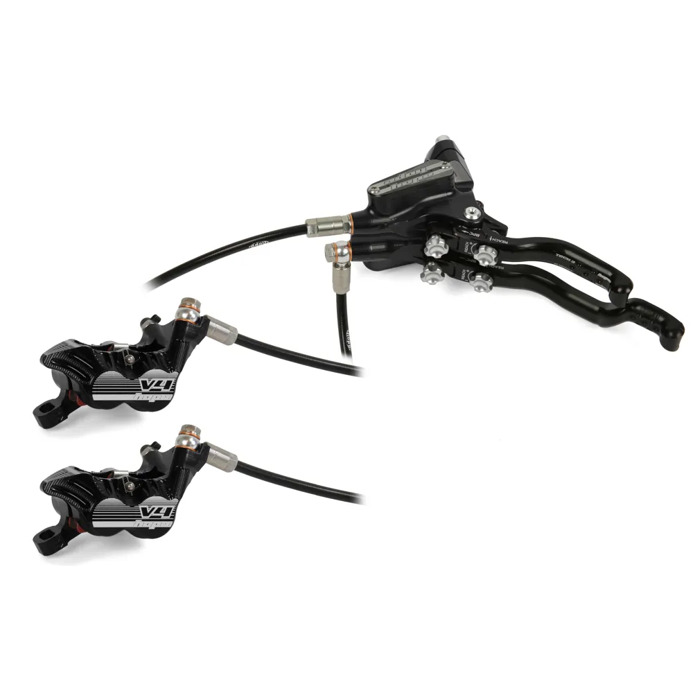 uPRISE Bikes Hope Tech 3 V4 DUO MTB Disc Brakes- No Rotor - Black | Price match, 365 day return s, 18-Month Warranty, Finance Available & Free UK Delivery
