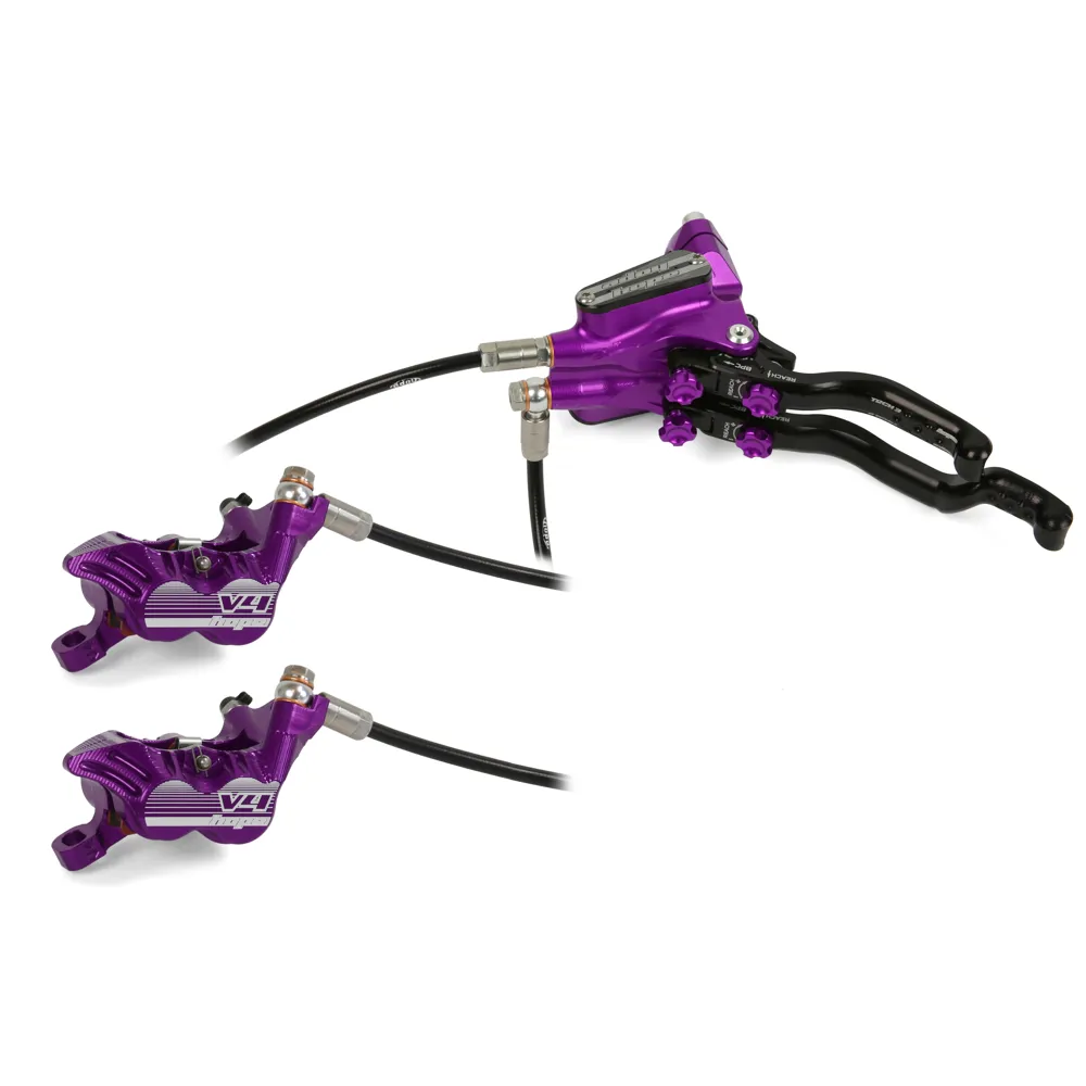 uPRISE Bikes Hope Tech 3 V4 DUO MTB Disc Brakes- No Rotor - Purple | Price match, 365 day return s, 18-Month Warranty, Finance Available & Free UK Delivery