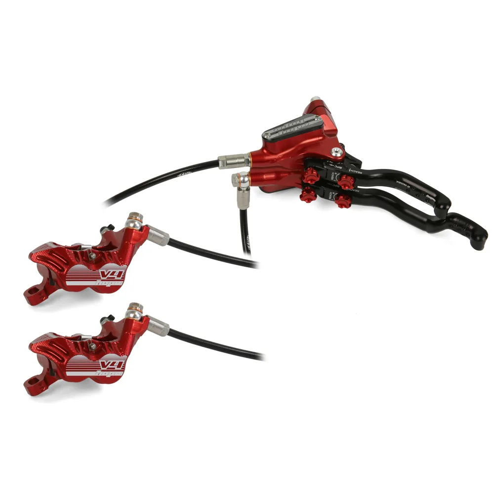 uPRISE Bikes Hope Tech 3 V4 DUO MTB Disc Brakes- No Rotor - Red | Price match, 365 day return s, 18-Month Warranty, Finance Available & Free UK Delivery