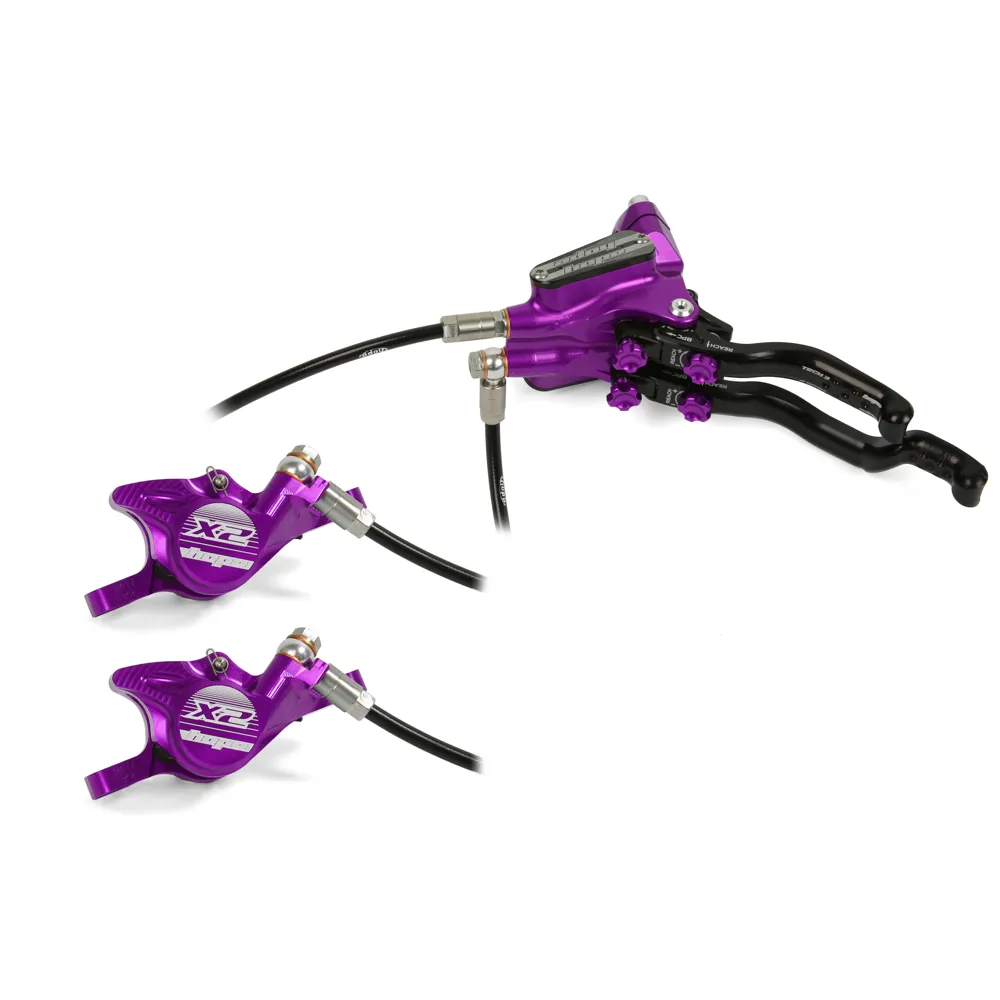 uPRISE Bikes Hope Tech 3 X2 DUO MTB Disc Brakes - No Rotor - Purple | Price match, 365 day return s, 18-Month Warranty, Finance Available & Free UK Delivery