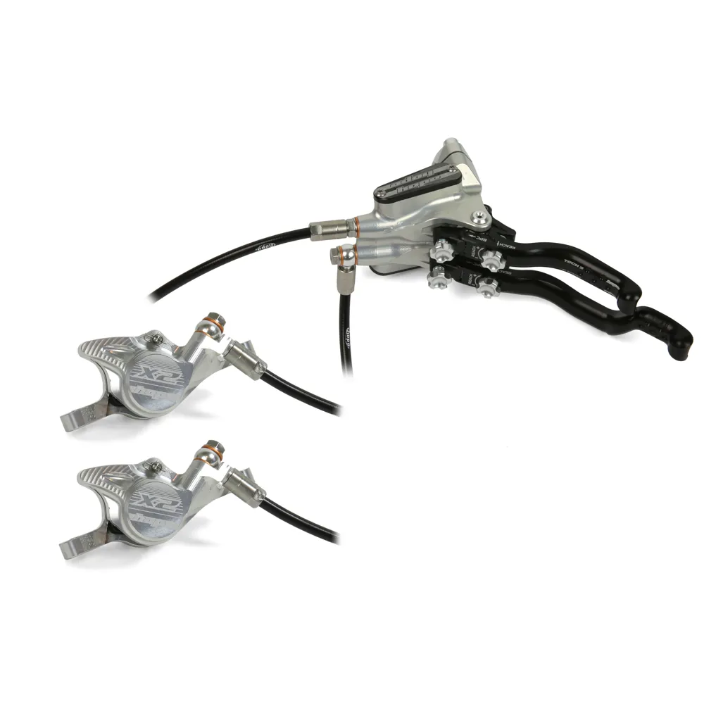 uPRISE Bikes Hope Tech 3 X2 DUO MTB Disc Brakes - No Rotor - Silver | Price match, 365 day return s, 18-Month Warranty, Finance Available & Free UK Delivery