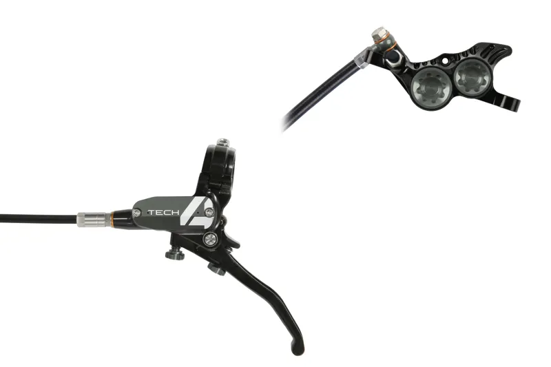 Hope Tech 4 V4 MTB Disc Brakes - No Rotor - Black/Smoke