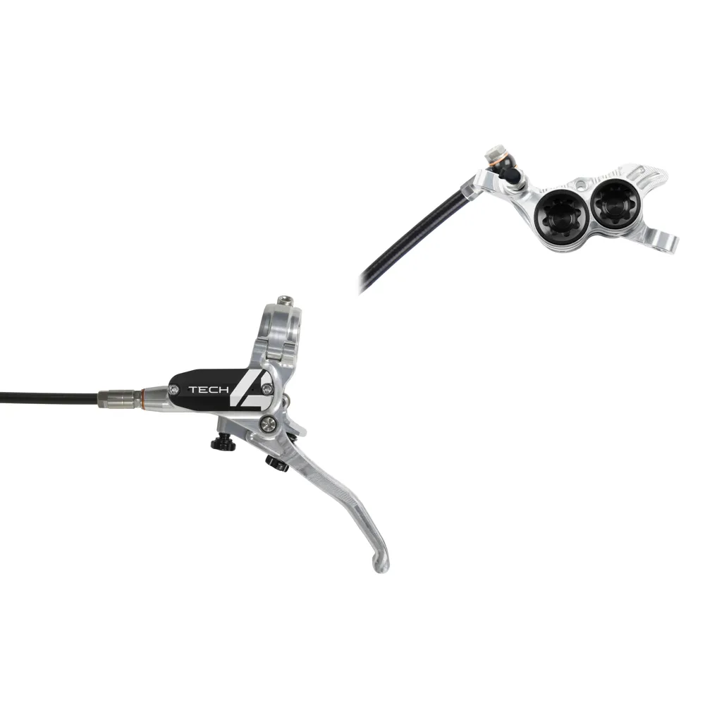 uPRISE Bikes Hope Tech 4 V4 MTB Disc Brakes - No Rotor - Silver/Black | Price match, 365 day return s, 18-Month Warranty, Finance Available & Free UK Delivery