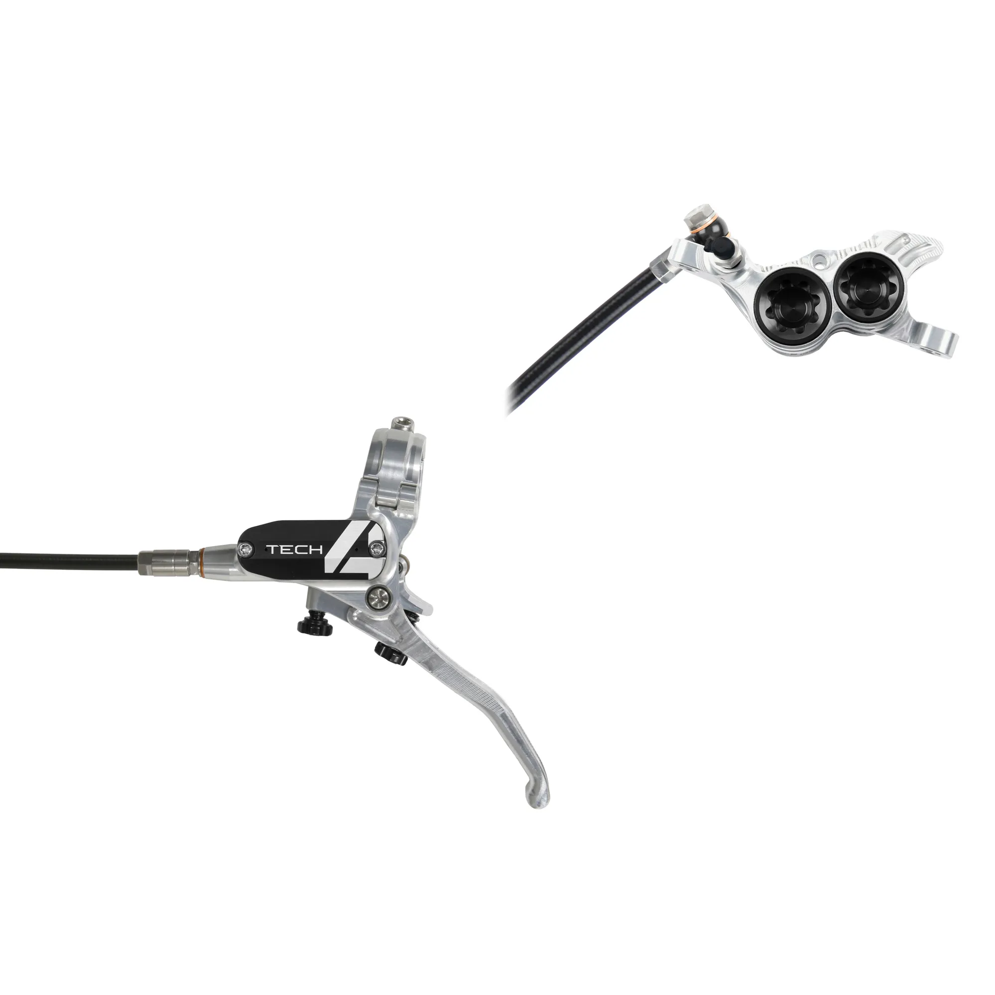 Mode Tech Brake Hope Tech 4 V4 MTB Disc Brakes - No Rotor - Silver/Black