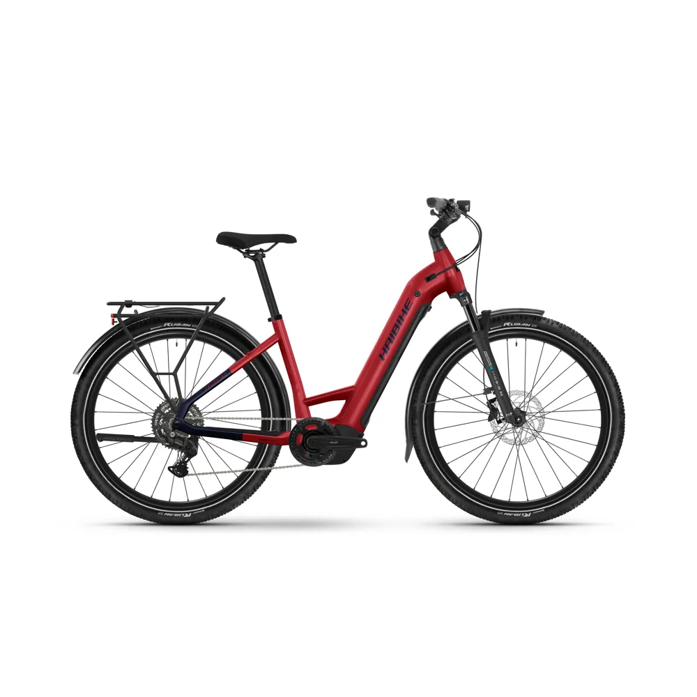 uPRISE Bikes Haibike Trekking 7 Lowstep 2025 Electric Hybrid Bike - Fruity Red | Price match, 365 day return s, 18-Month Warranty, Finance Available & Free UK Delivery