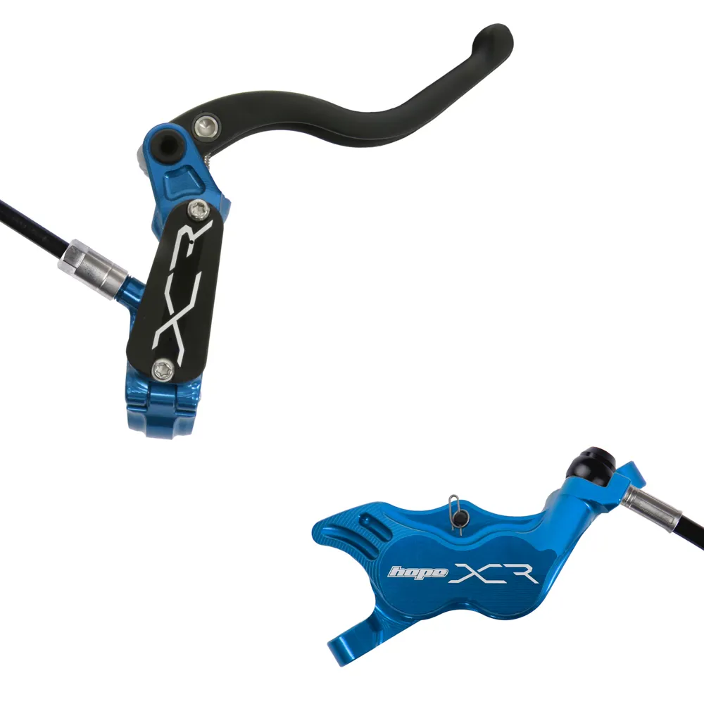 uPRISE Bikes Hope XCR Pro E4 Post Mount MTB Disc Brakes - No Rotor - Blue | Price match, 365 day return s, 18-Month Warranty, Finance Available & Free UK Delivery