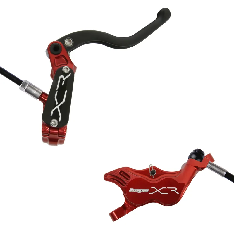 Hope XCR Pro E4 Post Mount MTB Disc Brakes - No Rotor - Red