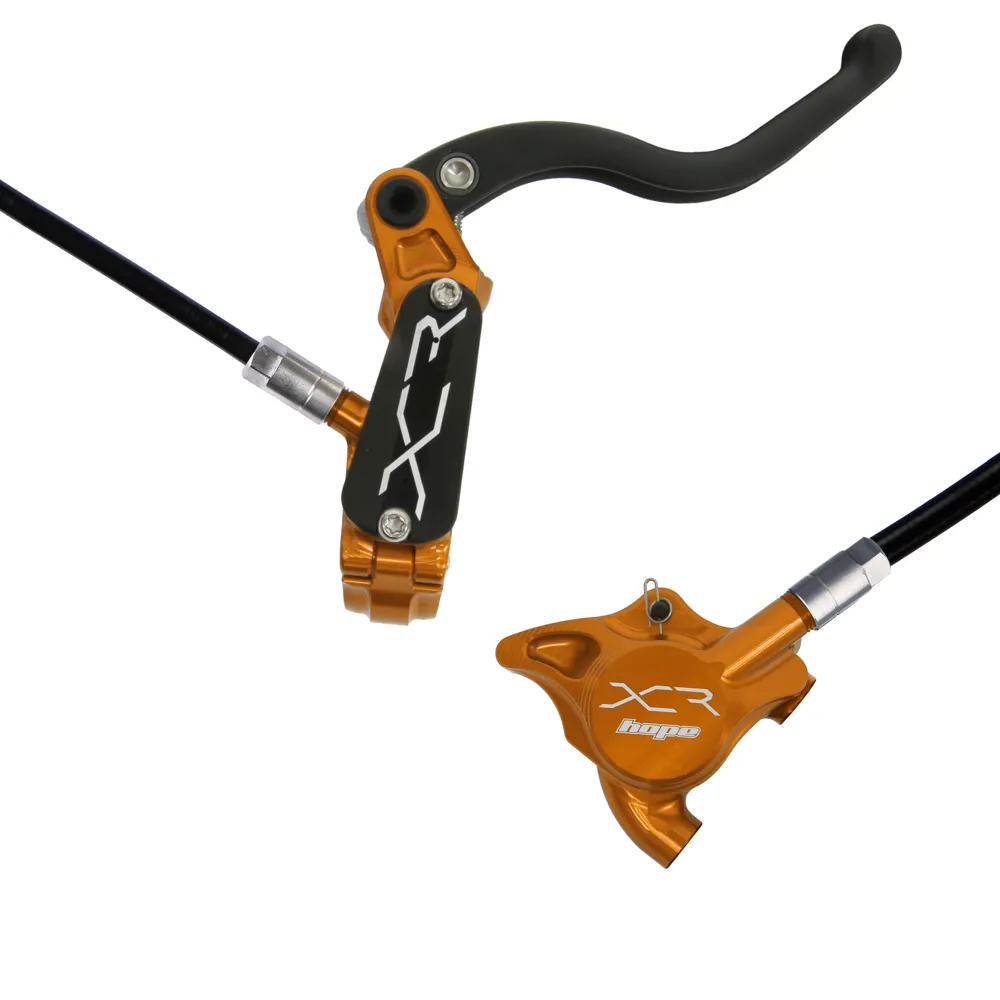 uPRISE Bikes Hope XCR Pro XS Flat  Mount MTB Disc Brakes - No Rotor - Orange | Price match, 365 day return s, 18-Month Warranty, Finance Available & Free UK Delivery