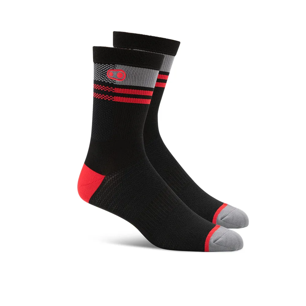 uPRISE Bikes Crank Brothers Icon MTB Socks - Black/Red | Price match, 365 day return s, 18-Month Warranty, Finance Available & Free UK Delivery