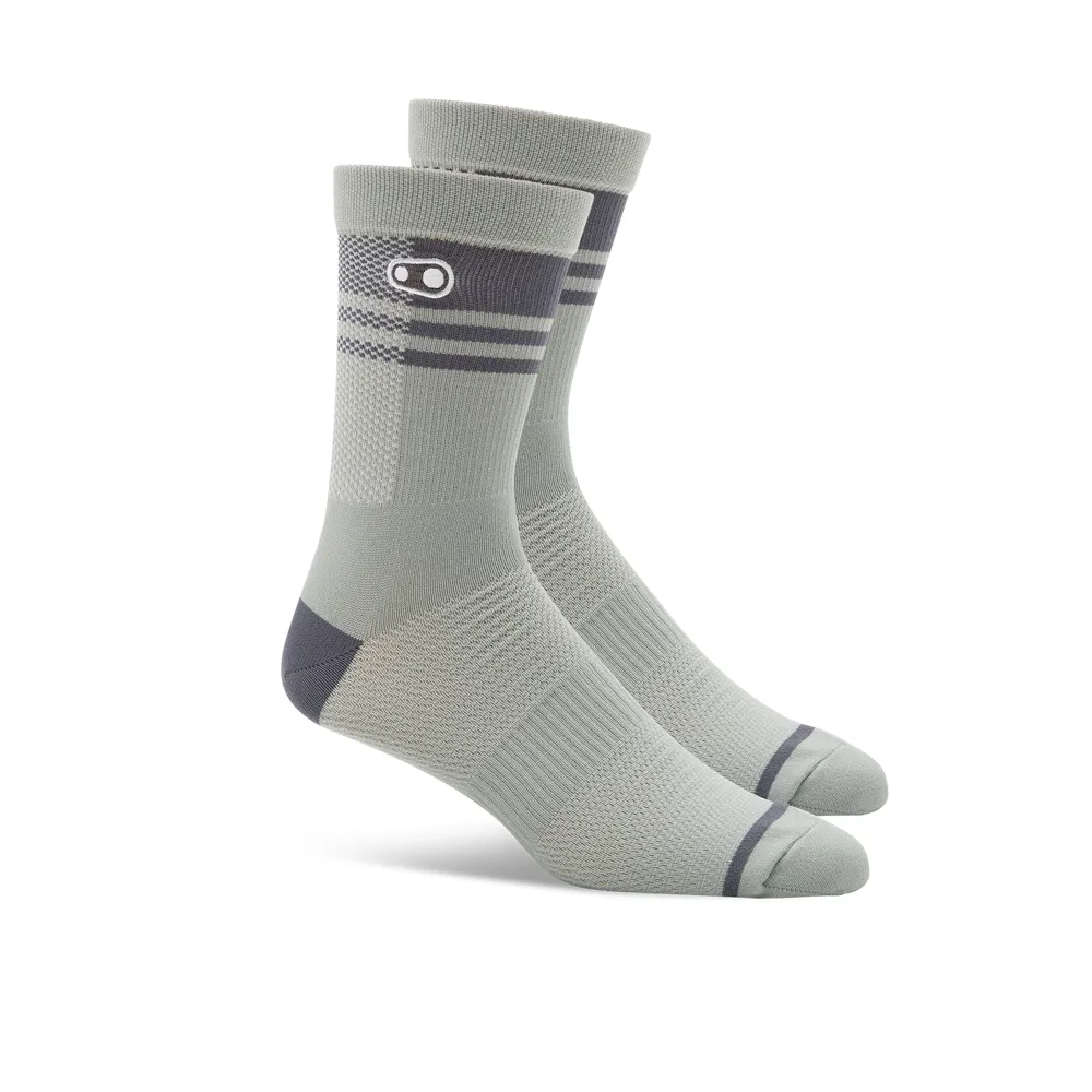 uPRISE Bikes Crank Brothers Icon MTB Socks - Green/Grey | Price match, 365 day return s, 18-Month Warranty, Finance Available & Free UK Delivery