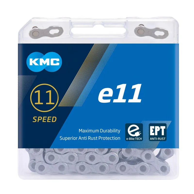 KMC E11 EPT 11 Speed E-Bike Chain - 136 Links - Silver-1