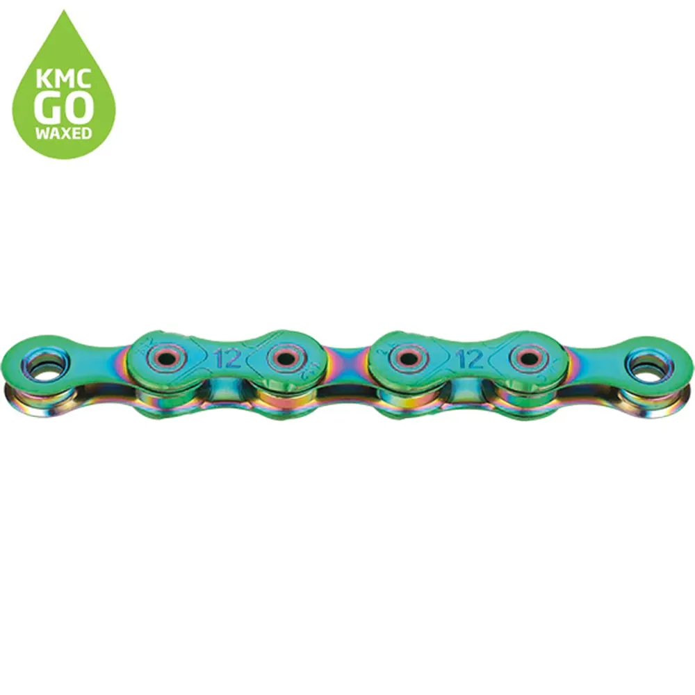 uPRISE Bikes Kmc KMC X12L 12 Speed Pre-Waxed Aurora Chain - 126L - Aurora Green | Price match, 365 day returns, 18-Month Warranty, Finance Available & Free UK Delivery