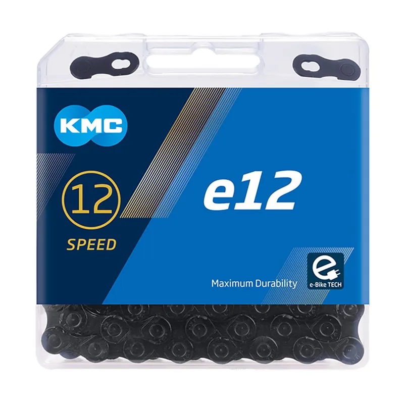 KMC E12 BlackTech 12 Speed Chain - 130 Links - Black-1