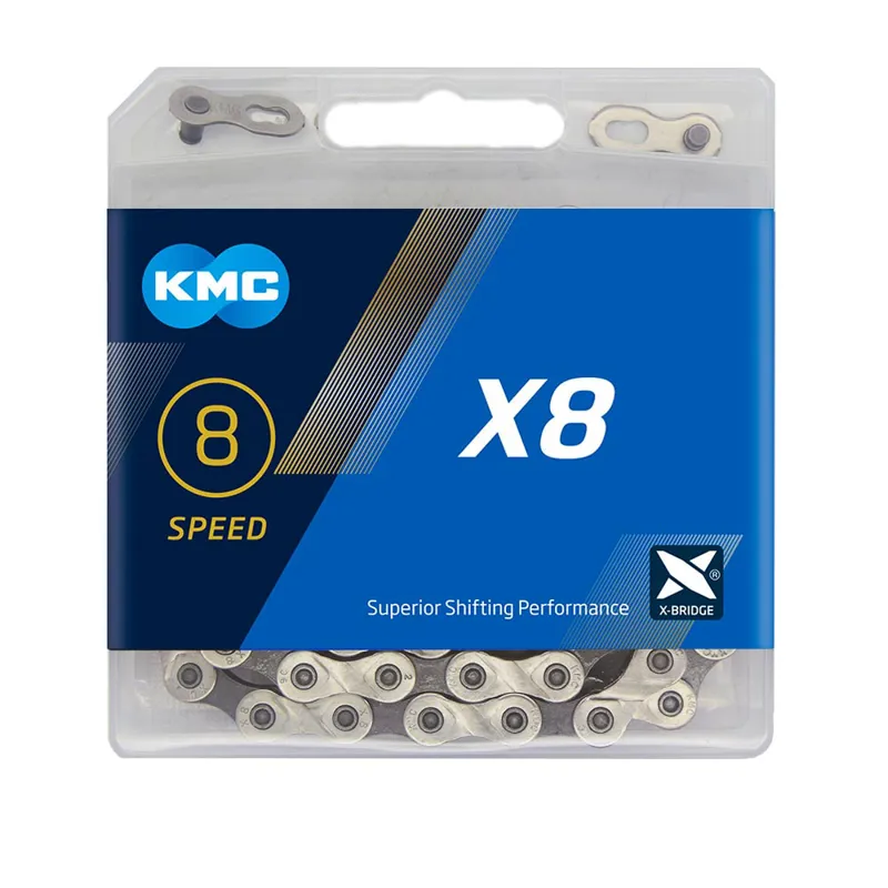 KMC X8 8 Speed Chain - 114 Links - Silver/Grey-1