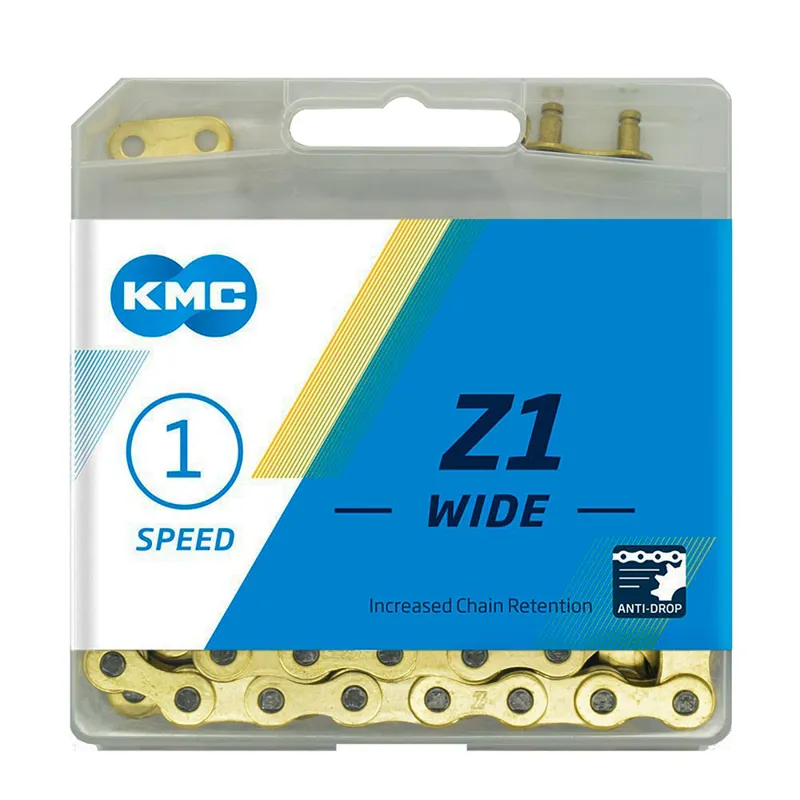 KMC Z1 Ti-N Wide Single Speed Chain - 112 Links - Gold-1