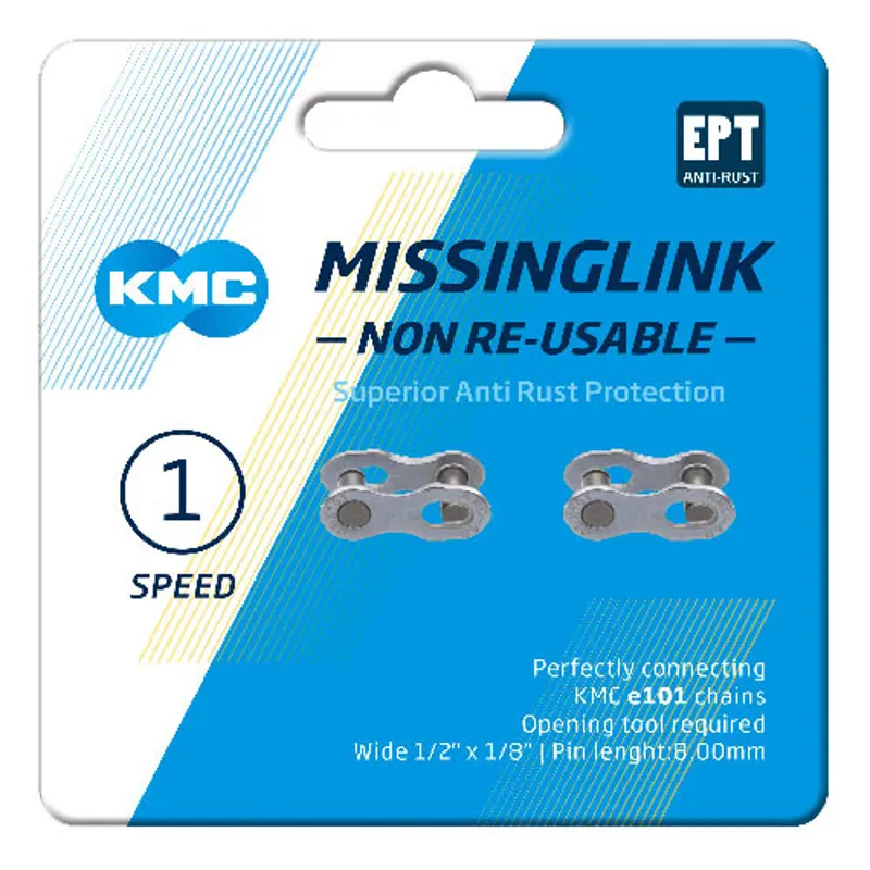 KMC MissingLink 101NR EPT Chain Links - Silver-1