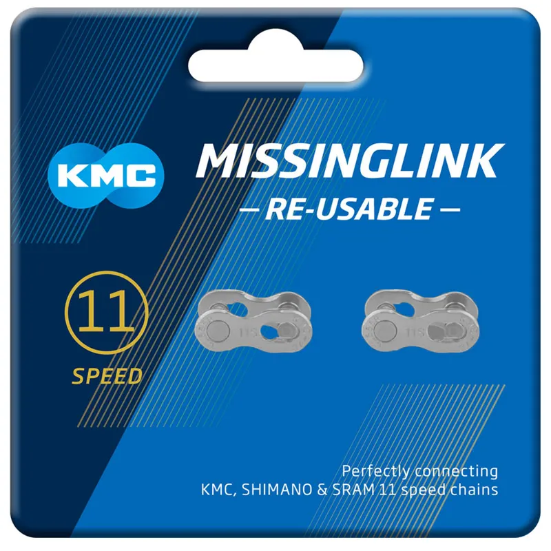 KMC MissingLinks 11R 11 Speed 2 Pair Re-useable Chain Links - Silver-1