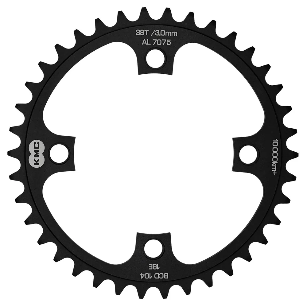 uPRISE Bikes Kmc KMC 104pcd 4 Arm Wide Single Speed 38T Chainrings - Black | Price match, 365 day returns, 18-Month Warranty, Finance Available & Free UK Delivery