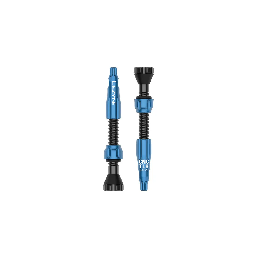 uPRISE Bikes Lezyne CNC Tubeless Valves Pair - Blue - 44mm | Price match, 365 day return s, 18-Month Warranty, Finance Available & Free UK Delivery