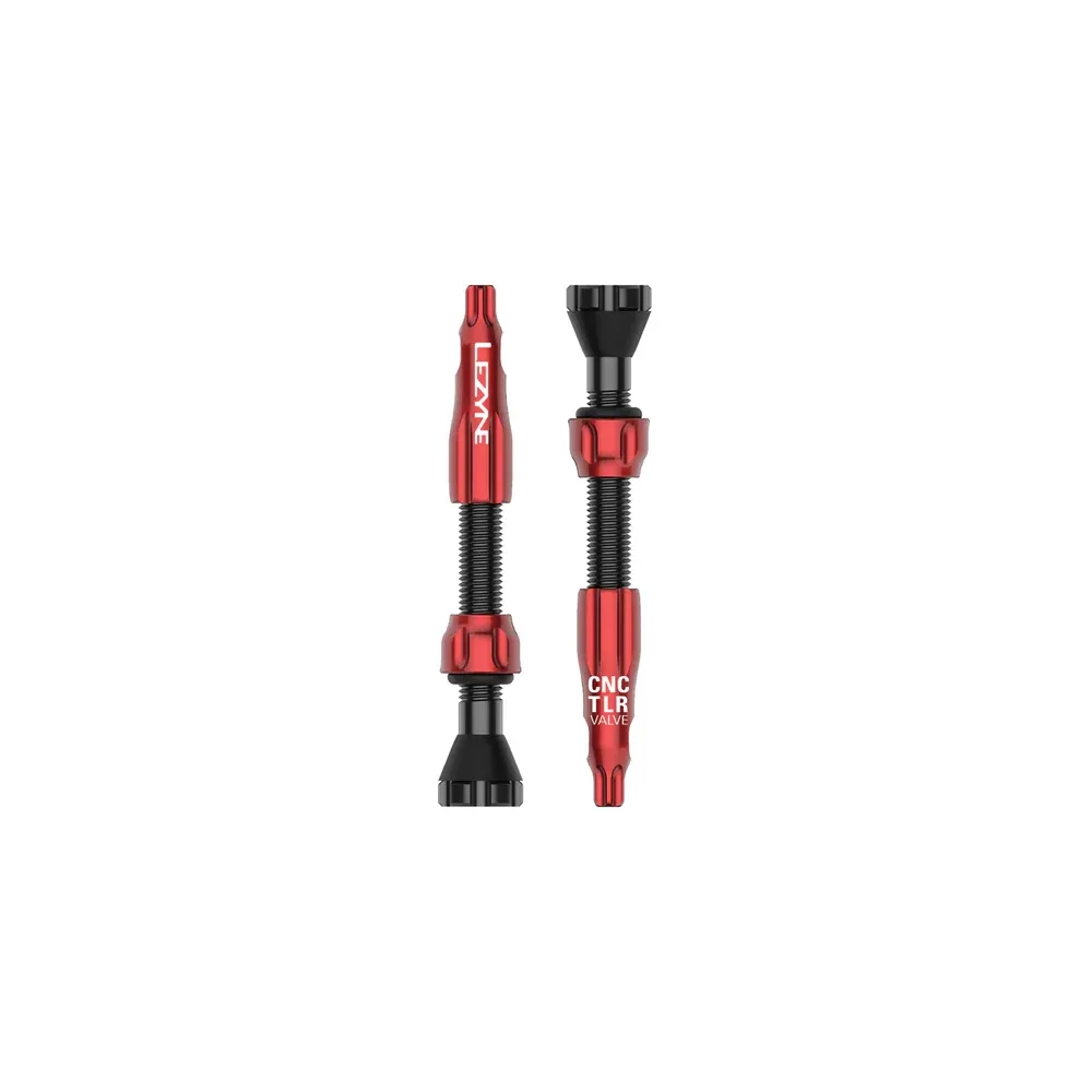uPRISE Bikes Lezyne CNC Tubeless Valves Pair - Red - 44mm | Price match, 365 day return s, 18-Month Warranty, Finance Available & Free UK Delivery