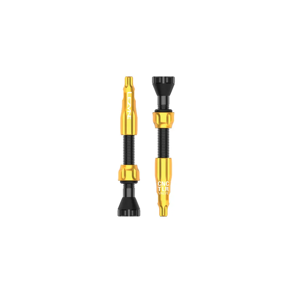 uPRISE Bikes Lezyne CNC Tubeless Valves Pair - Gold - 44mm | Price match, 365 day return s, 18-Month Warranty, Finance Available & Free UK Delivery