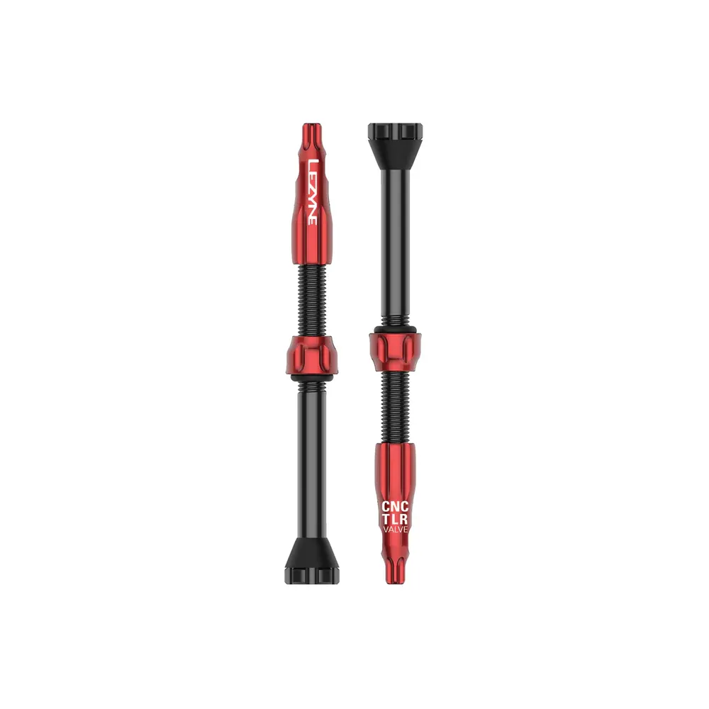 uPRISE Bikes Lezyne CNC Tubeless Valves Pair - Red - 60mm | Price match, 365 day return s, 18-Month Warranty, Finance Available & Free UK Delivery
