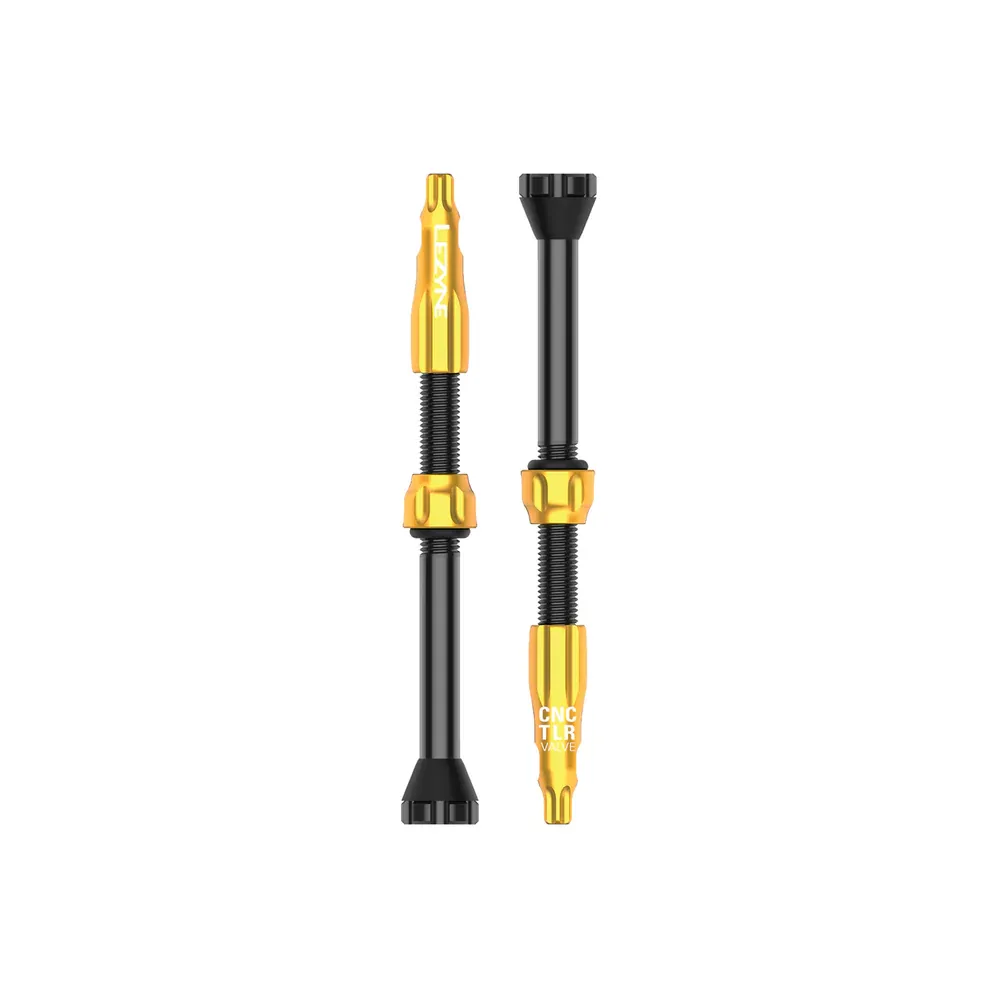 uPRISE Bikes Lezyne CNC Tubeless Valves Pair - Gold - 60mm | Price match, 365 day return s, 18-Month Warranty, Finance Available & Free UK Delivery
