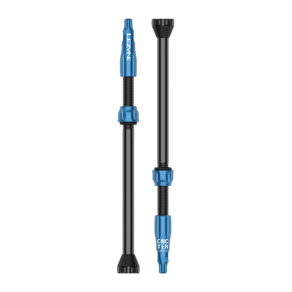 uPRISE Bikes Lezyne CNC Tubeless Valves Pair - Blue - 80mm | Price match, 365 day return s, 18-Month Warranty, Finance Available & Free UK Delivery