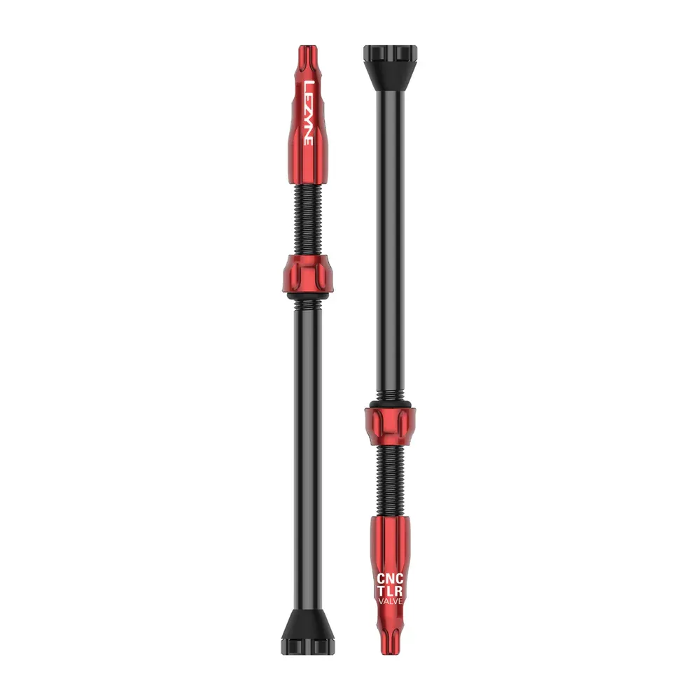 uPRISE Bikes Lezyne CNC Tubeless Valves Pair - Red- 80mm | Price match, 365 day return s, 18-Month Warranty, Finance Available & Free UK Delivery