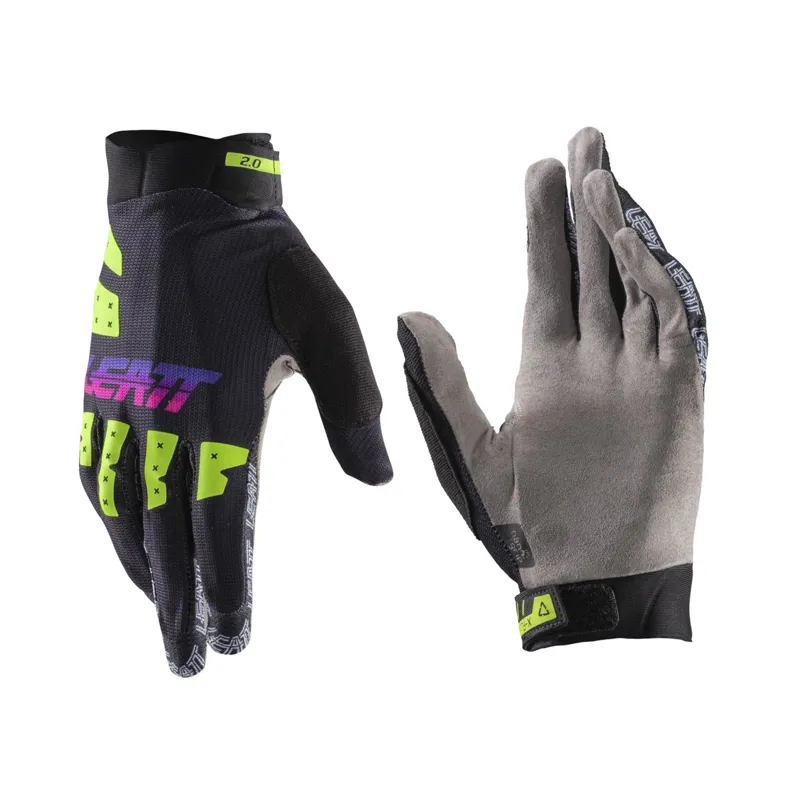 Leatt X-Flow 2.0 Long Finger MTB Gloves - Neon Black