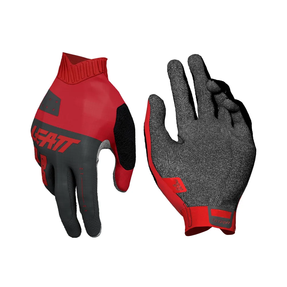 uPRISE Bikes Leatt GripR MTB 1.0 Junior Long Finger Gloves - Red | Price match, 365 day return s, 18-Month Warranty, Finance Available & Free UK Delivery