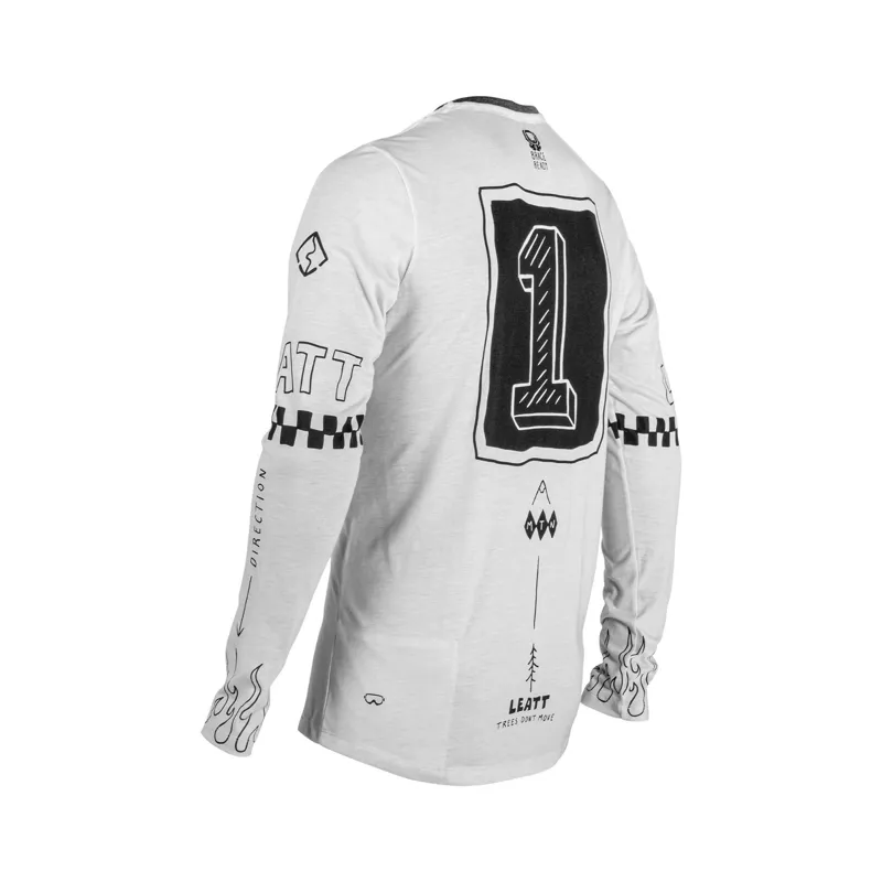 Leatt Gravity 3.0 Long Sleeve MTB Jersey - Cream White-1