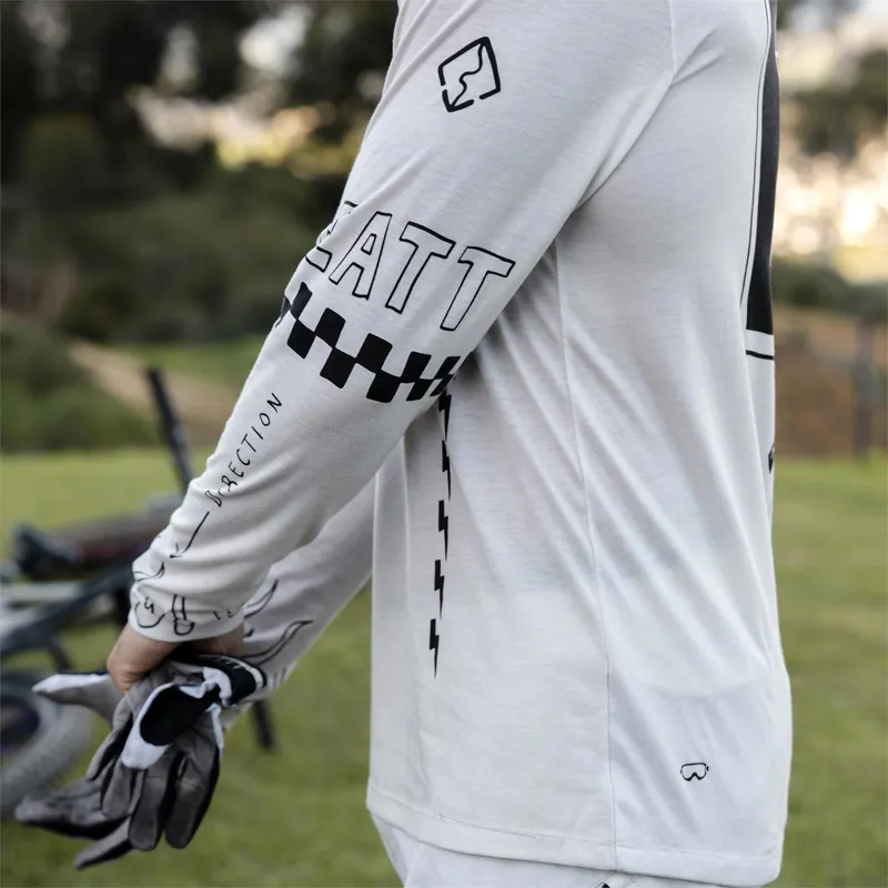 Leatt Gravity 3.0 Long Sleeve MTB Jersey - Cream White-3