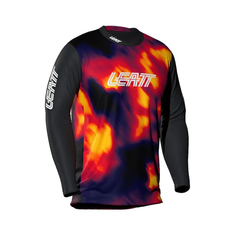 uPRISE Bikes Leatt Gravity 4.0 Junior Long Sleeve MTB Jersey - Heatmap Red | Price match, 365 day return s, 18-Month Warranty, Finance Available & Free UK Delivery