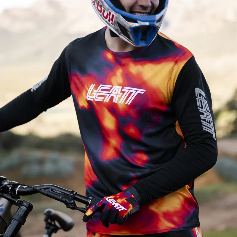 Leatt Gravity 8.0 Long Sleeve MTB Jersey - Heatmap Red-3