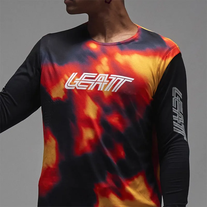Leatt Gravity 8.0 Long Sleeve MTB Jersey - Heatmap Red-5