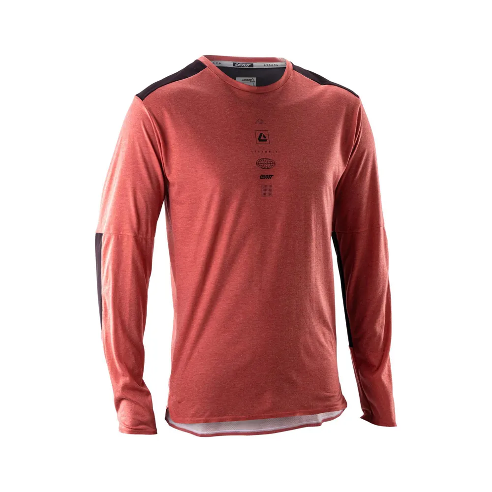 uPRISE Bikes Leatt Trail 4.0 Men's Long Sleeve Jersey - Dusty Red | Price match, 365 day return s, 18-Month Warranty, Finance Available & Free UK Delivery