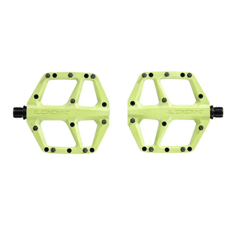 uPRISE Bikes Look Trail Fusion Flat MTB Pedals - Lime | Price match, 365 day returns, 18-Month Warranty, Finance Available & Free UK Delivery