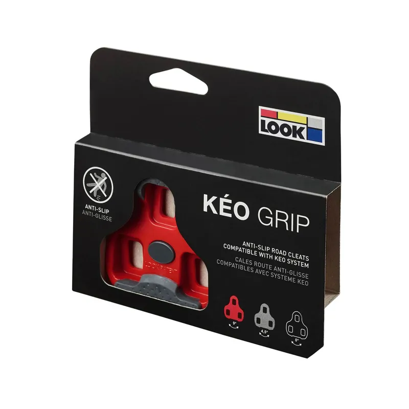 Look Keo Grip 9 Degrees Road Pedal Cleats - Red-4