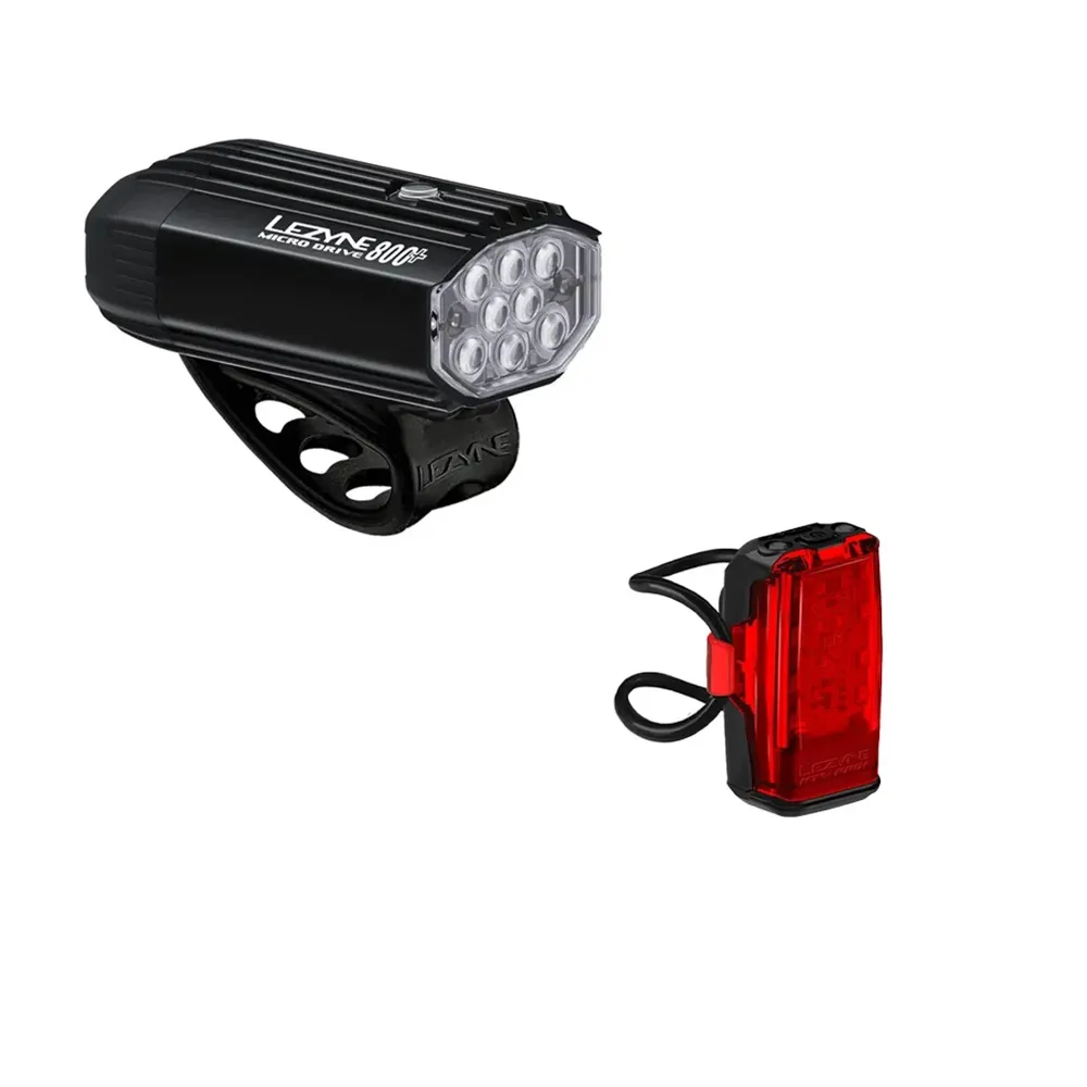 uPRISE Bikes Lezyne Micro Drive 800+ / KTV Drive Pro+ USB Light Set - Black | Price match, 365 day returns, 18-Month Warranty, Finance Available & Free UK Delivery