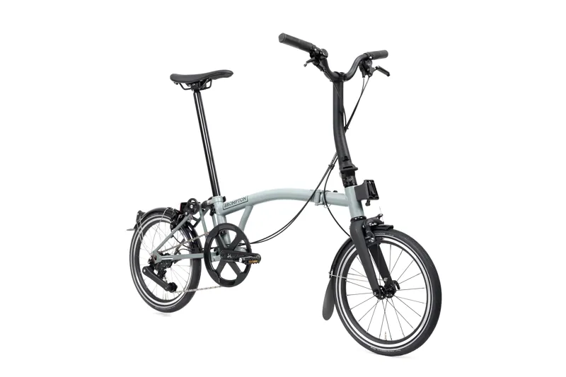 Brompton P Line 4-speed Mid Bar 2027 Folding Bike - Lunar Ice Metallic-1